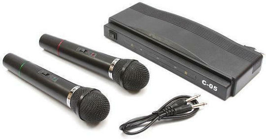 WVNGR Ενισχυτής Karaoke με Ασύρματα Μικρόφωνα C-05A C-05A Μαύρος