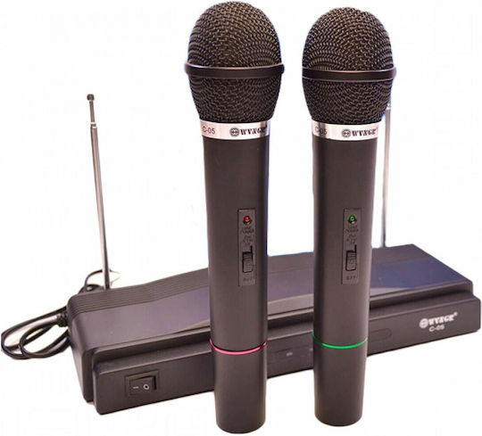WVNGR Ενισχυτής Karaoke με Ασύρματα Μικρόφωνα C-05A C-05A Μαύρος
