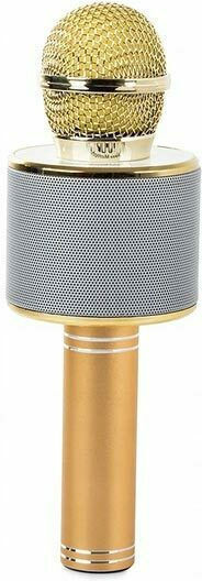 Wireless Karaoke Microphone Bluetooth with Speaker in Gold Color