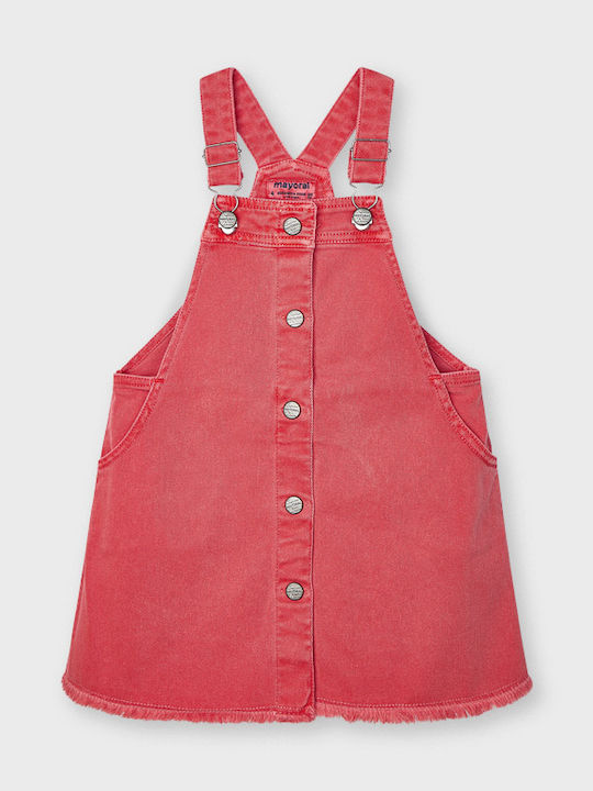 Girls Dungarees Red