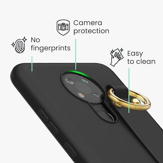 KWmobile Back Cover Silicone 1.3mm with Strap Black (Nokia 3.4)