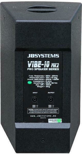 Jb Systems VIBE10 Mk2 Passive Speaker PA 200W with Woofer 10" 33x30.2x51cm.