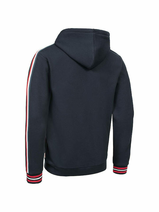 Lonsdale Ebford Men's Sweatshirt with Hood and Pockets Navy Blue / White / Red