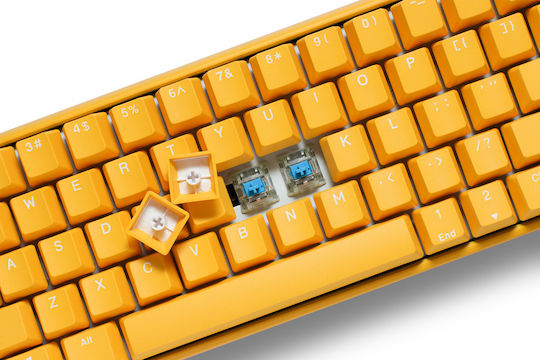 Ducky One 3 Mini Gaming Μηχανικό Πληκτρολόγιο 60% με Cherry MX Clear διακόπτες και RGB φωτισμό (Αγγλικό US) Κίτρινο