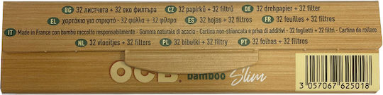 Ocb Bamboo Foițe de Țigări Rulate King Size Slim cu Hârtie de țigări 32 foi 1buc