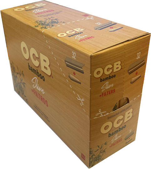 Ocb Bamboo Foițe de Țigări Rulate King Size Slim cu Hârtie de țigări 32 foi 1buc