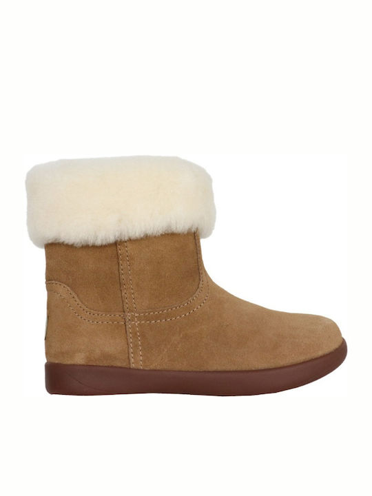 Jorie II Suede Kids Boots with Zipper Tabac Brown