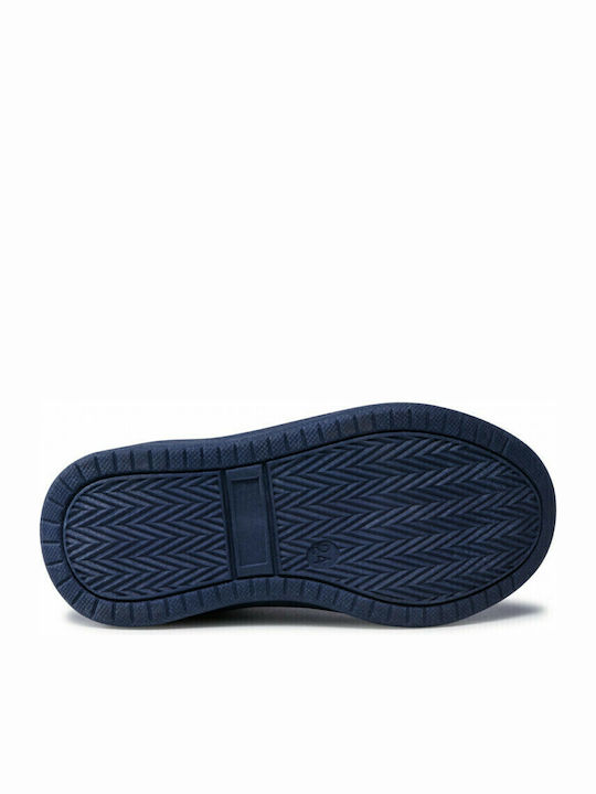 Anatomical Leather Kids Boots with Zipper Navy Blue