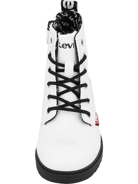 Pasadena Kids Boots from Patent Leather with Zipper White