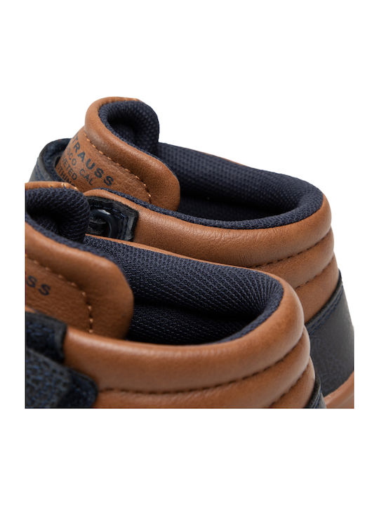 Ascot Mini Kids Boots with Velcro Navy Blue