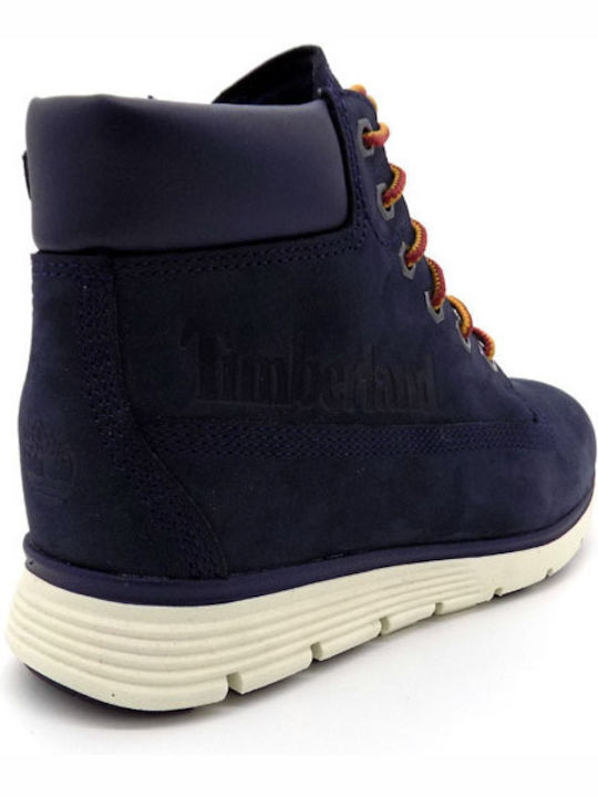 Killington Leather Kids Boots with Zipper Navy Blue