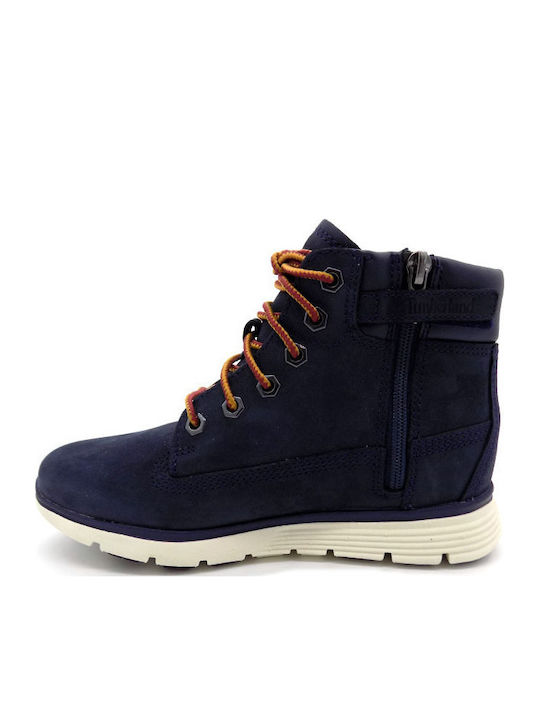 Killington Leather Kids Boots with Zipper Navy Blue