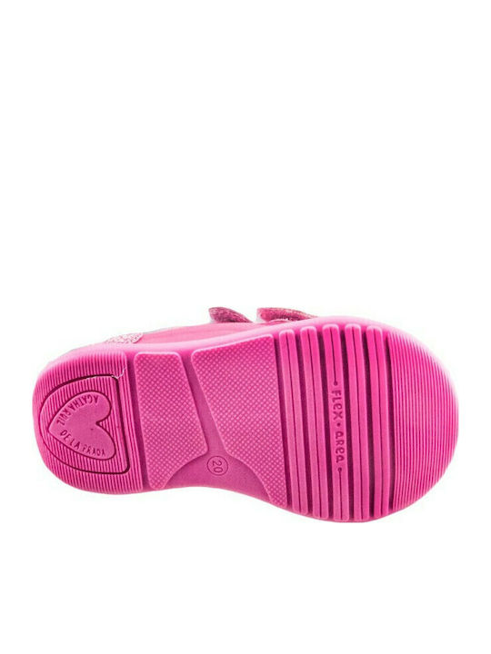Anatomical Leather Kids Boots with Velcro Red