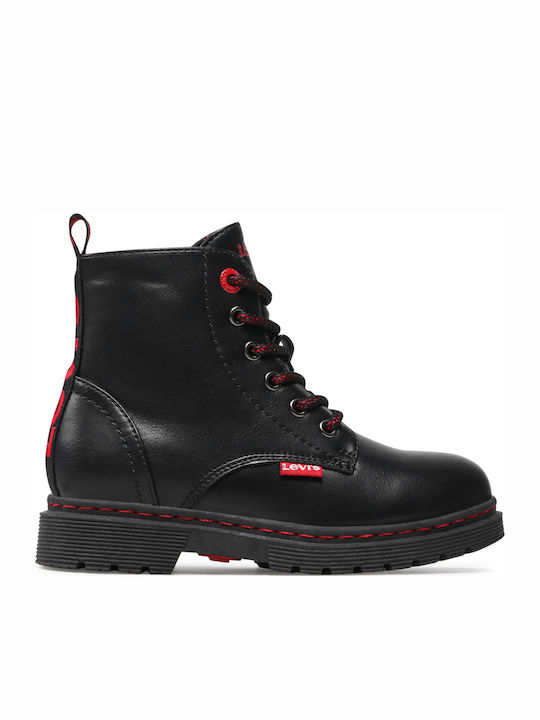 Catherine Leather Kids Boots with Zipper Black