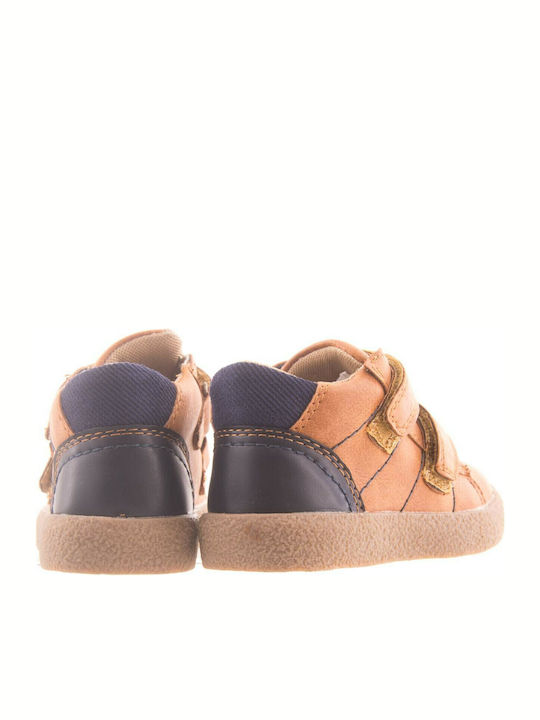 Austin Anatomical Leather Kids Boots with Velcro Tabac Brown
