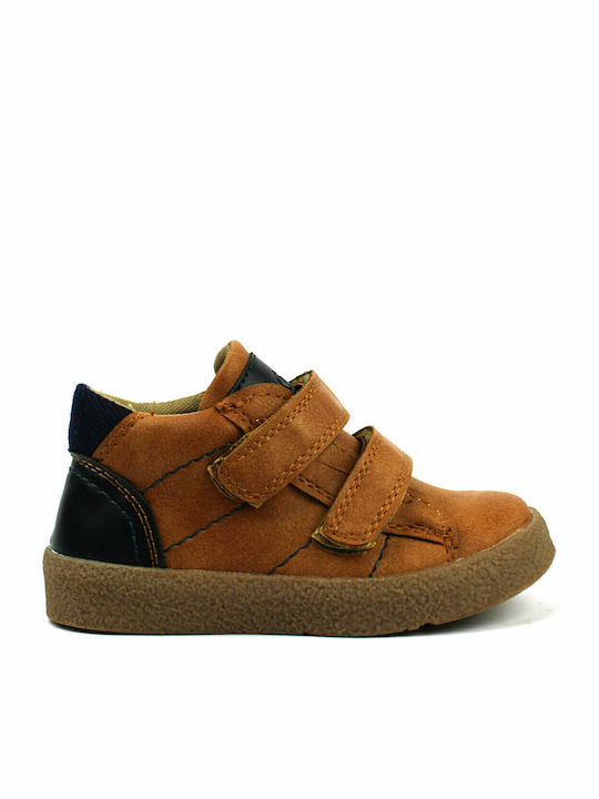 Austin Anatomical Leather Kids Boots with Velcro Tabac Brown