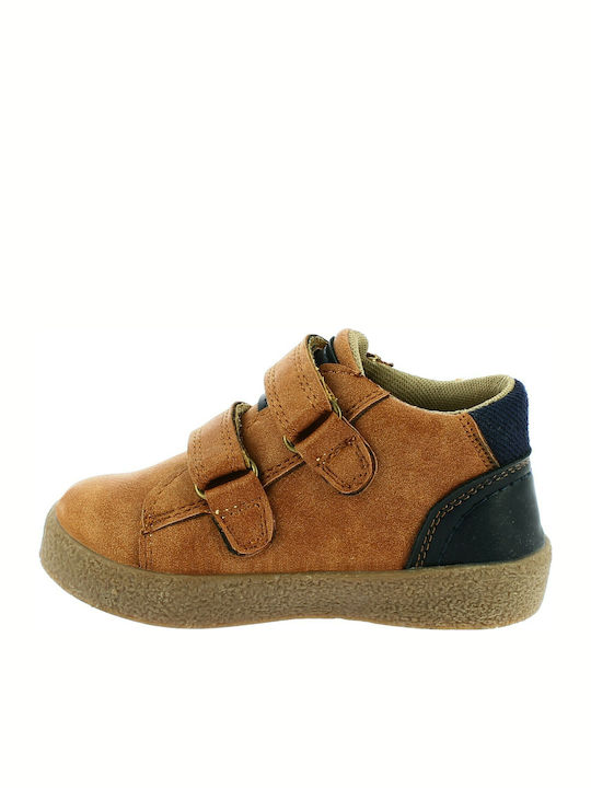 Austin Anatomical Leather Kids Boots with Velcro Tabac Brown