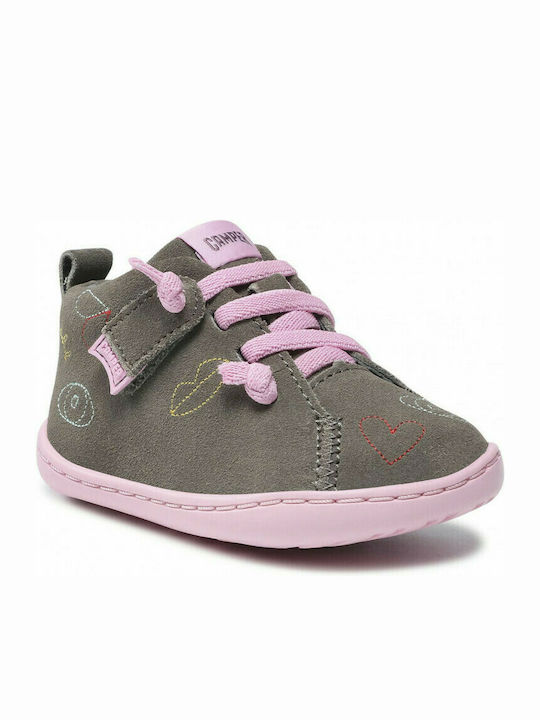 Peu Cami Kids Leather Anatomic Boots with Lace Khaki