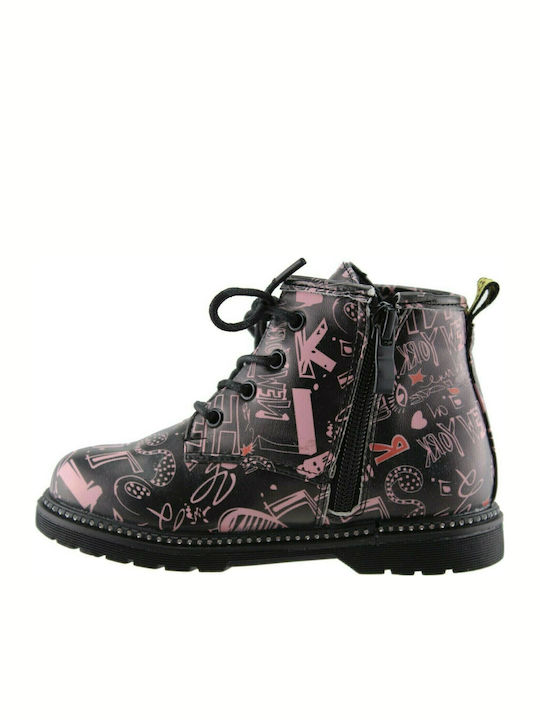 Lederne Kinderstiefel mit Reißverschluss Gray