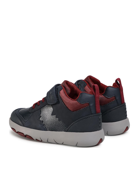 Rex Park K Anatomical Leather Kids Boots with Velcro Blue