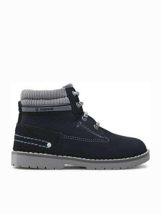 Lederne Kinderstiefeletten mit Reißverschluss Marineblau