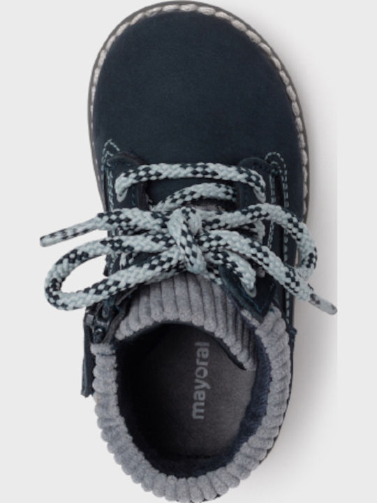 Lederne Kinderstiefeletten mit Reißverschluss Marineblau