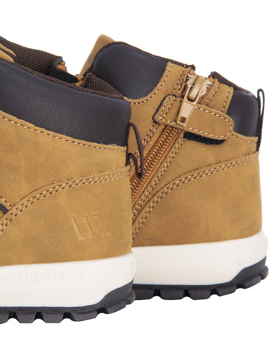 Saturn Leather Kids Boots with Laces Tabac Brown