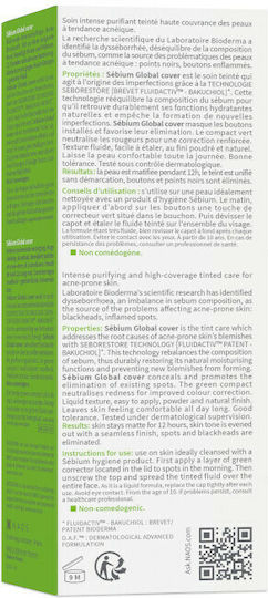Bioderma Sebium Λεπτόρρευστη Κρέμα Προσώπου με Χρώμα για Ενυδάτωση, Ατέλειες & Ακμή με Bakuchiol & AHA 30ml