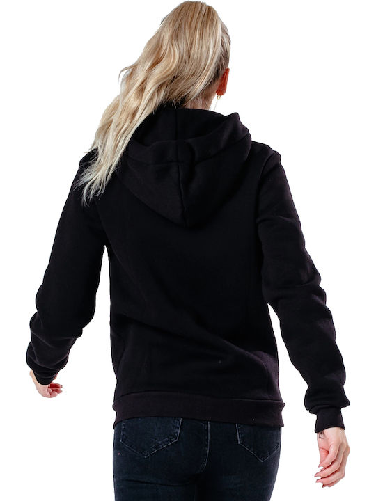 Women's Sweatshirt Jacket Hooded Black