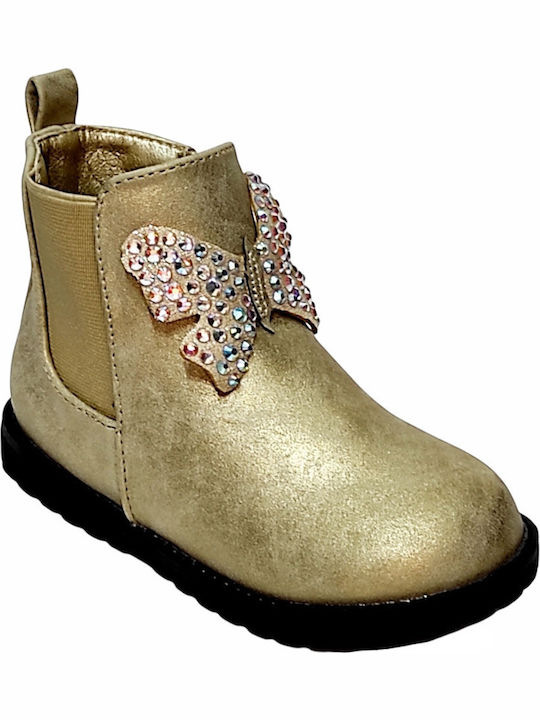 Anatomical Kids Boots with Zipper Gold