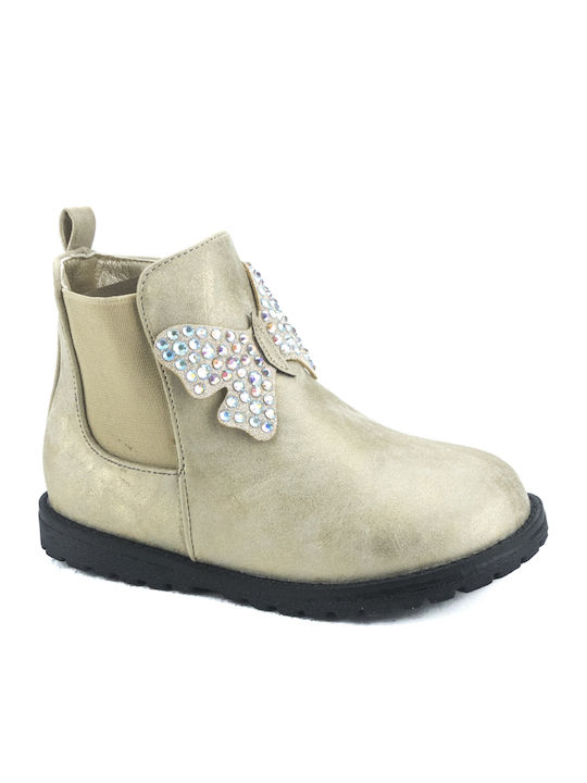 Anatomical Kids Boots with Zipper Gold