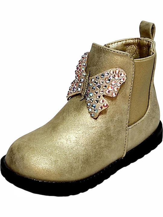 Anatomical Kids Boots with Zipper Gold