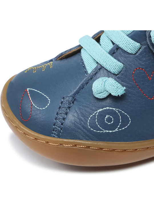 Peu Cami Kids Leather Anatomic Boots with Lace Blue