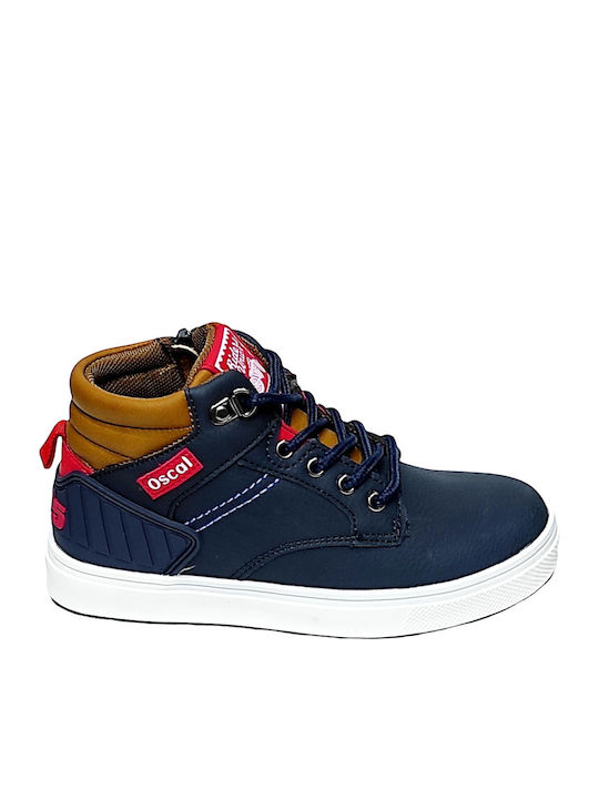 Anatomical Leather Kids Boots with Zipper Blue