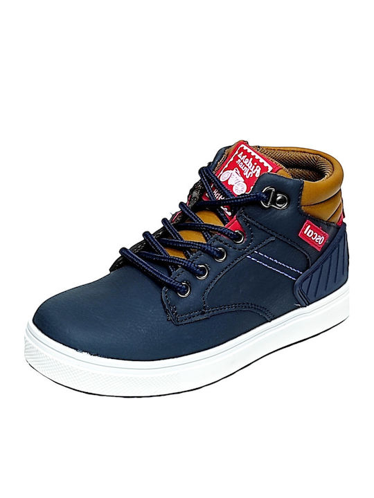 Anatomical Leather Kids Boots with Zipper Blue