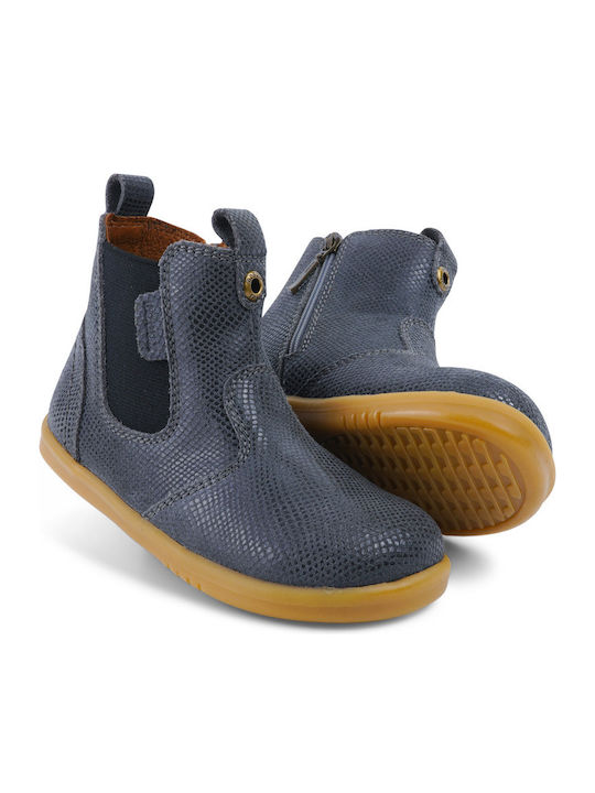 IWalk Lederne Kinderstiefeletten mit Reißverschluss Marineblau