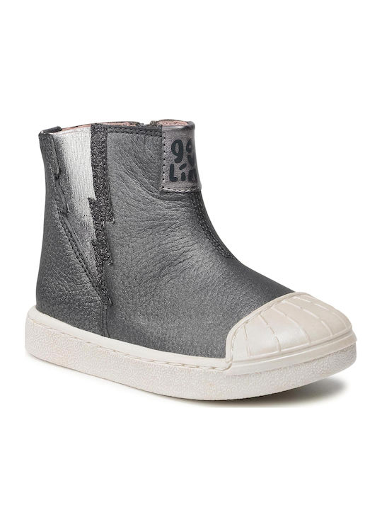 Lederne Kinderstiefeletten mit Reißverschluss Gray