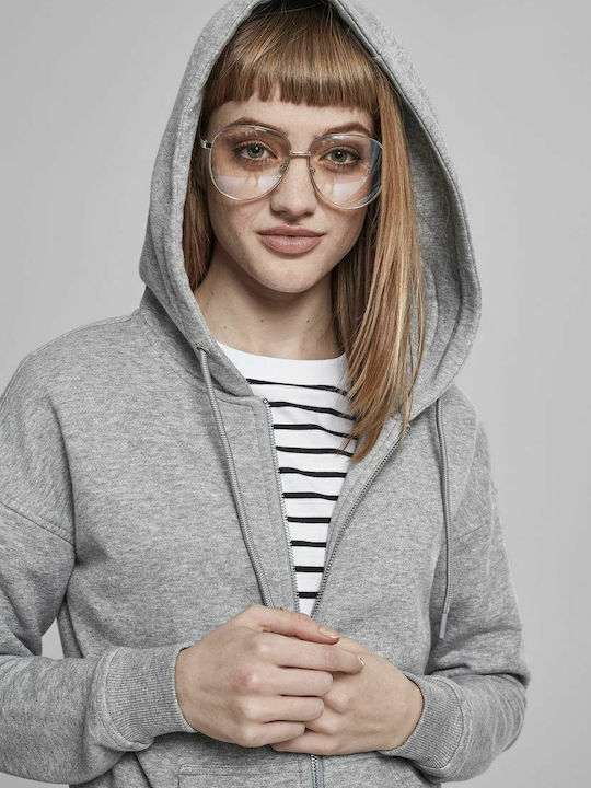 Women's Sweatshirt Jacket Hooded Gray