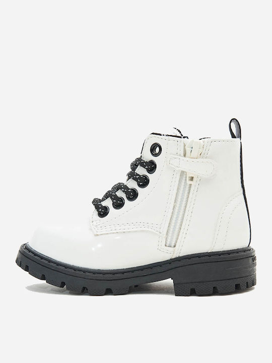 Clover Kids Boots from Patent Leather with Zipper White