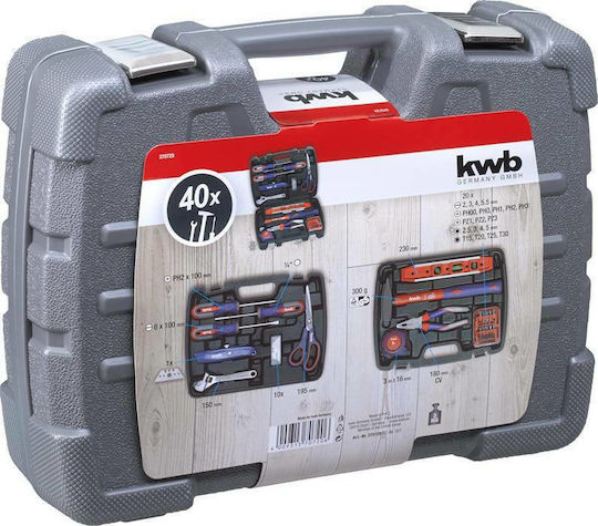 KWB Werkzeugkoffer mit 40 Werkzeugen