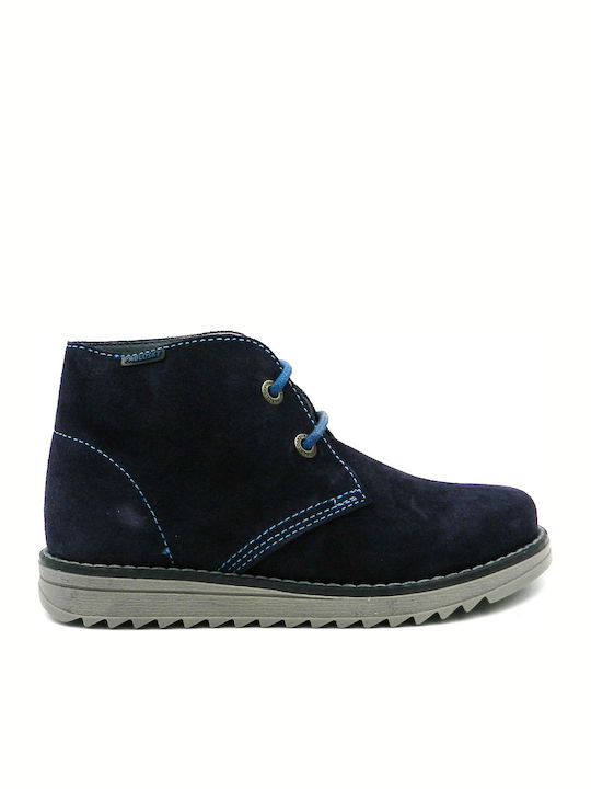 Suede Παιδικά Μποτάκια με Κορδόνια Navy Μπλε