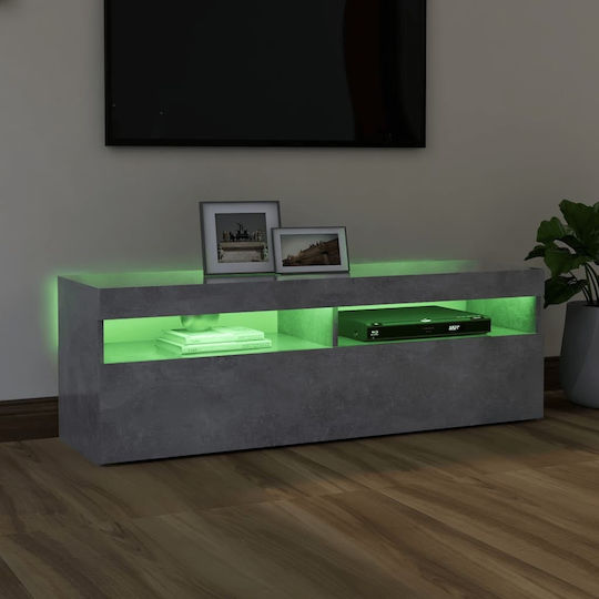 Stand TV Cu Iluminare LED Gri Beton L120xA35xÎ40cm