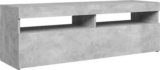 Stand TV Cu Iluminare LED Gri Beton L120xA35xÎ40cm