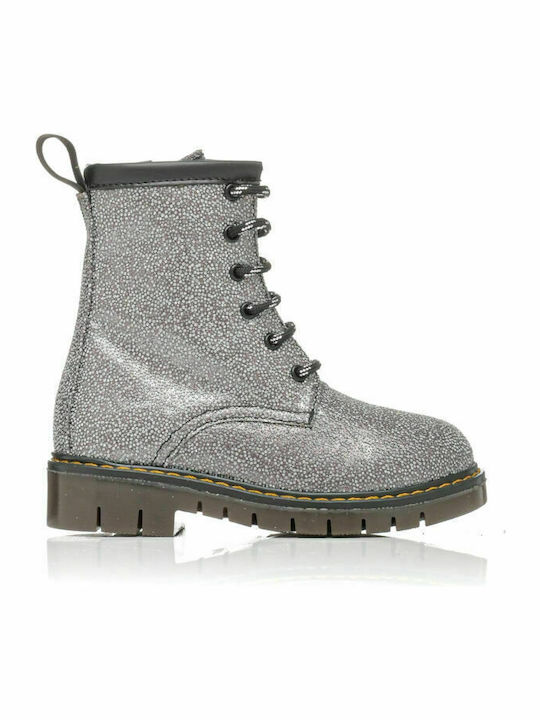 Kinderstiefel mit Reißverschluss Silber