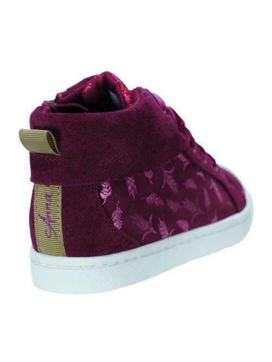 City Frost T Suede Kids Boots with Zipper Burgundy