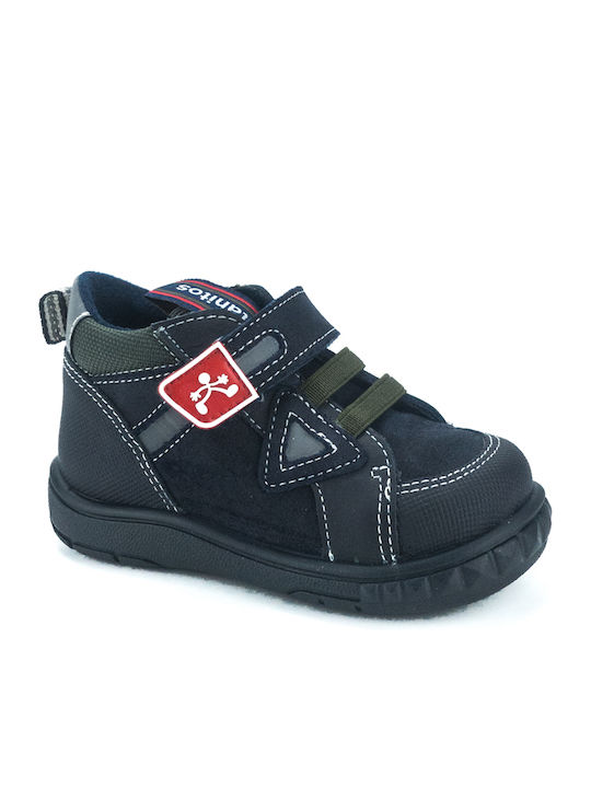 Ghete Copii din Piele cu Velcro Negre
