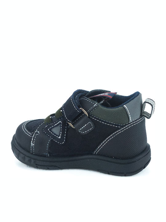 Ghete Copii din Piele cu Velcro Negre