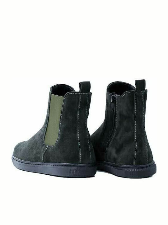 Suede Kinderstiefeletten mit Reißverschluss Grün