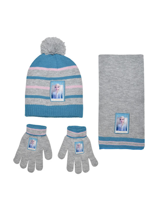 Stamion Kids Beanie Set with Scarf & Gloves Knitted Gray