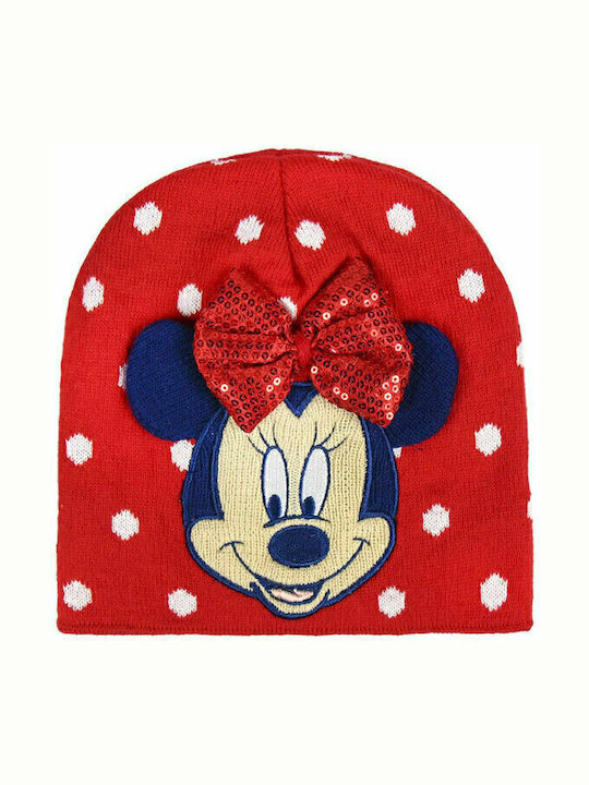 Minnie Mouse Kinder Mütze Gestrickt Rot